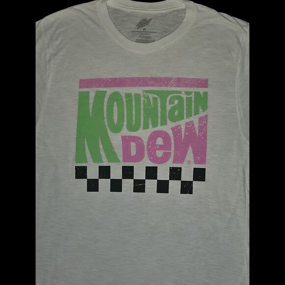 Mountain Dew Mens Tshirt Checkered Savvy size medium vintage top - Picture 2 of 4